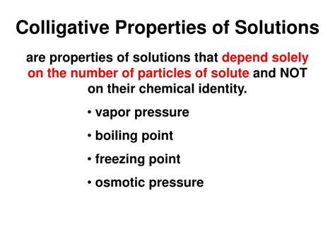 PPT - Colligative Properties of Solutions PowerPoint Presentation, free ...