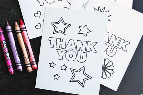 Free Printable Thank You Cards for Kids to Color & Send | Sunny Day Family