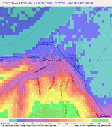 Elevation of Smederevo,Serbia Elevation Map, Topography, Contour