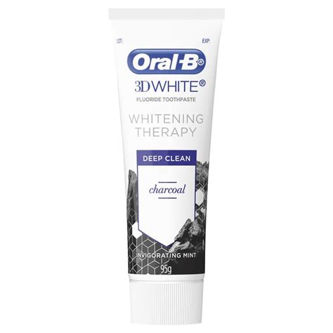 Buy Oral B Toothpaste 3D White Whitening Therapy Deep Clean with Charcoal 95g Online at Chemist ...