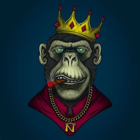 Premium Vector | Monkey gangster illustration