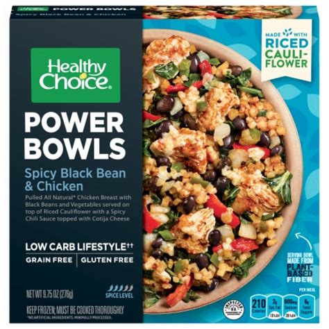 Healthy Choice Spicy Black Bean & Chicken Power Bowl Frozen Meal, 9.75 ...