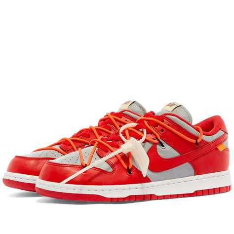 Nike x Off-White Dunk Low University Red & Wolf Grey | END. (US)