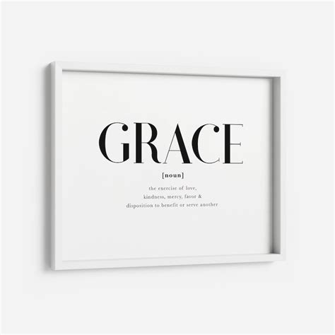 Grace Definition Print Grace Poster Large Printable Wall Art | Etsy