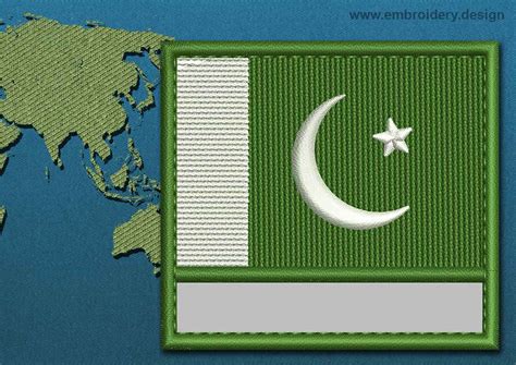 Design embroidery Flag of Pakistan with Blank Box and Colour Trim by ...