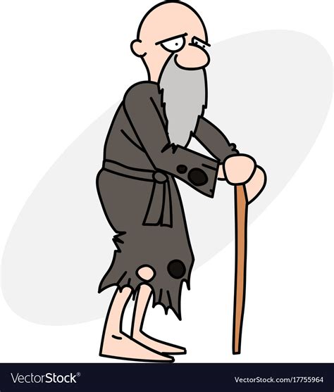 Old man in poor clothes Royalty Free Vector Image