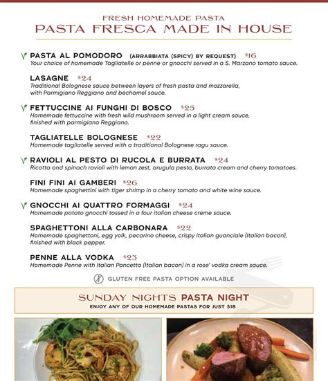 La Cucina Ristorante menus in London, Ontario, Canada