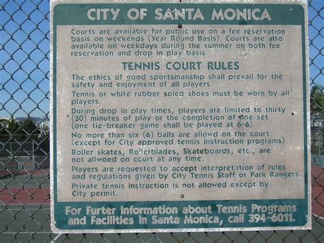 Tennis Court Rules, City of Santa Monica | Tennis Court Rule… | Flickr