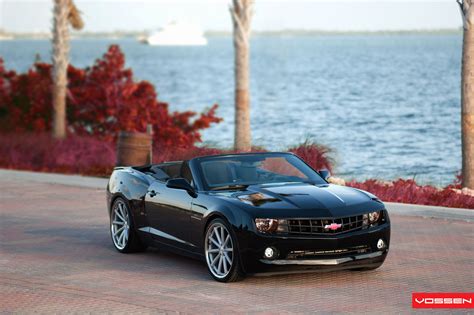 Black Convertible Chevy Camaro Dressed Up in Stylish Aftermarket Parts ...