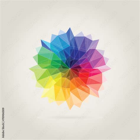 color wheel polygon in beige background Stock Vector | Adobe Stock