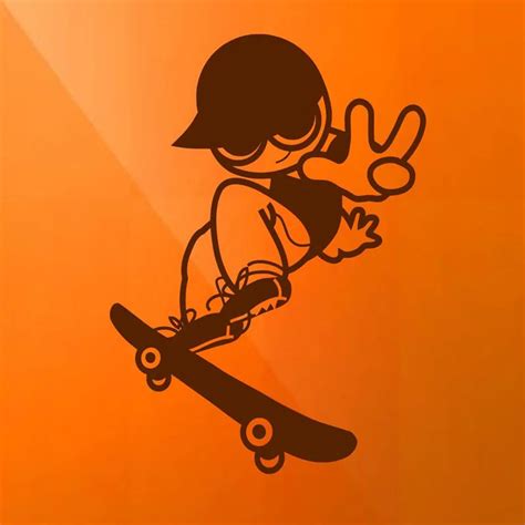 Player Skateboarding Wall Stickers PVC Removable Home Decor Sport Sticker Adhesive Customized ...