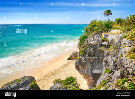 Caribbean Beach of Tulum, Mexico's Riviera, Mexico Stock Photo - Alamy