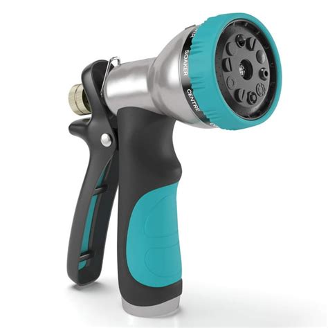 Sleek Garden Heavy Duty Garden Hose Nozzle Hand Sprayer with 9 Adjustable Spray Patterns ...