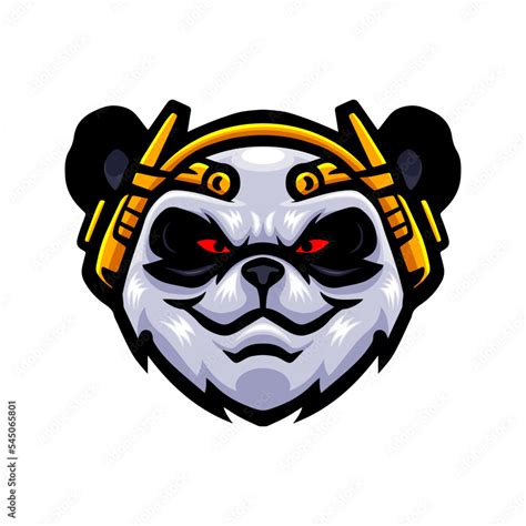 Panda head logo mascot design Stock Vector | Adobe Stock