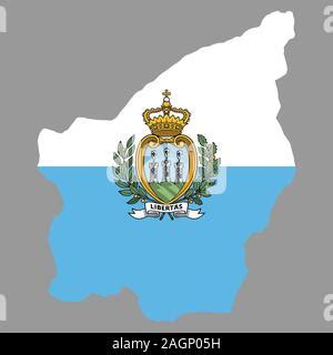 San Marino Flag Map. Map of the Republic of San Marino with the ...