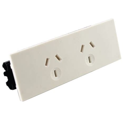 Double GPO Quick Fit Auto Switched Outlet (White) - Cableaway Pty Ltd