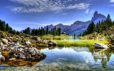 Scarica sfondi Federa Lago, 4k, natura, estate, montagna, Lago Federa ...