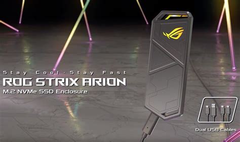 ASUS Shows Off ROG Strix Arion: A RGB USB 3.2 Gen 2 M.2 SSD Enclosure