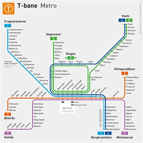 Transit Maps: Submission – Official Map: T-Bane Map of Oslo, Norway, 2016