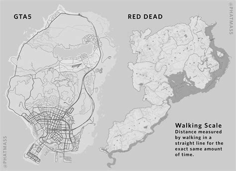 Red Dead vs GTA5 Map: Walking Scale : r/RedDeadOnline