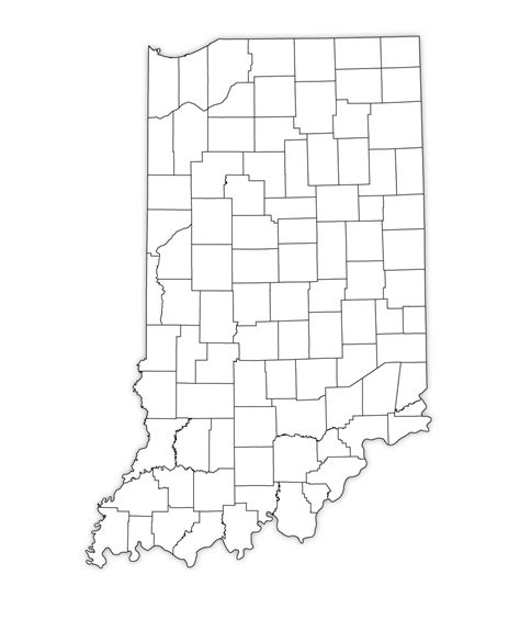 Indiana Outline Map, Indiana Blank Map