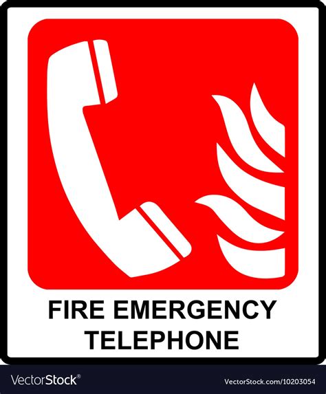 Fire emergency telephone icons signs Royalty Free Vector