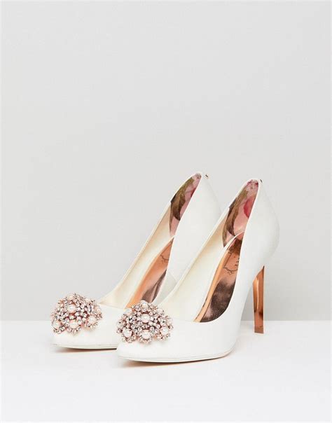 Ted Baker Tie The Knot Peetch Embellished Bridal Shoes - White | Bridal shoes, White bridal ...