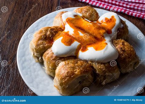 Bosnian Pastry Manti with Yogurt and Fried Butter Sauce / Bosnak Borek ...