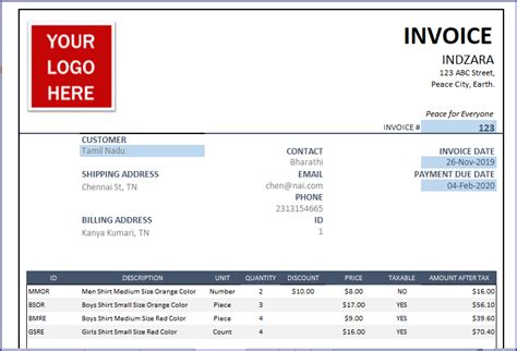 Free Invoice Template - Sales Invoice Template for Small Business