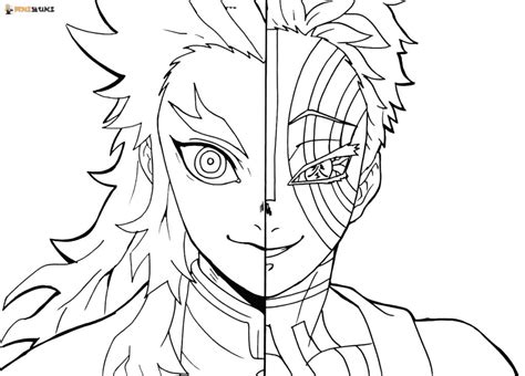 Demon Slayer Rengoku Kyojuro Coloring Pages - Kyojuro Rengoku Coloring ...