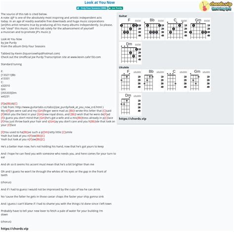 Chord: Look at You Now - tab, song lyric, sheet, guitar, ukulele ...