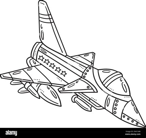 Fighter Jet Isolated Coloring Page for Kids Stock Vector Image & Art ...