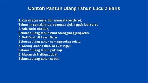 20 Pantun Ulang Tahun Lucu, Kocak, dan Seru