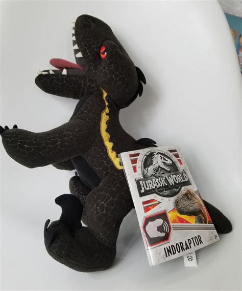 JURASSIC WORLD Plush INDORAPTOR 15" Roaring Growling Plush Stuffed ...