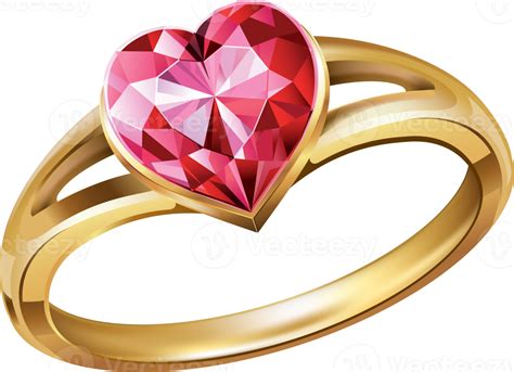 Diamond heart shape ring 18927830 PNG