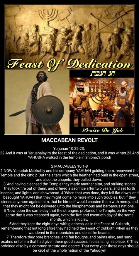 Happy Feast Of Dedication! | Maccabees, Tribe of judah, Bible facts