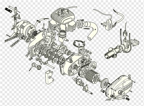 Mesin sepeda motor Mesin sepeda motor. Gambar diagram Diagram meledak ...