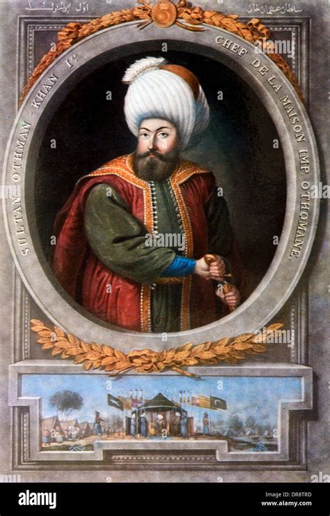 Ottoman Turkish Sultan Osman I (1258-1326) Othman I or Osman Gazi Portrait Painting Stock Photo ...