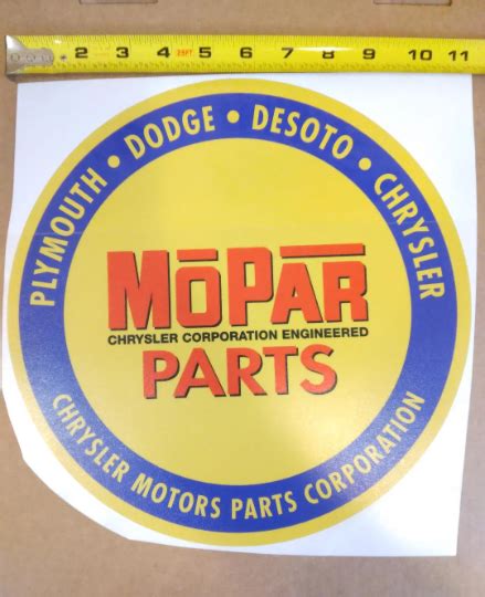 Mopar Parts Decal * Plymouth Dodge Chrysler Decals