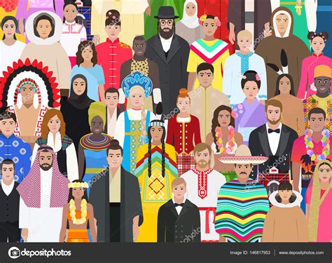 Crowd people of different nationalities, vector illustration Stock Vector Image by ©kseniabravo ...