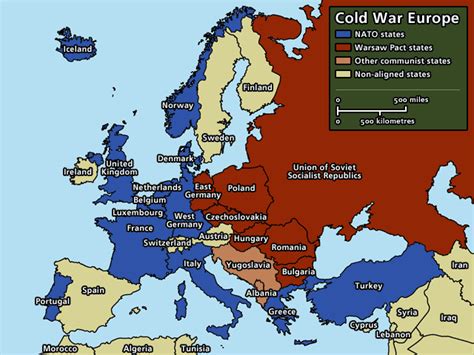 This political map shows Europe in 1945. This connects to human ...