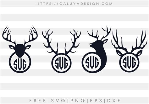 Free antler monogram SVG, PNG, EPS & DXF by Caluya Design