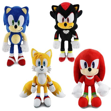 Tumex 4pcs Sonic Plush Toys Set, Shadow Knuckles Tails Sonic Doll Stuffed Animal Plushies Toy ...