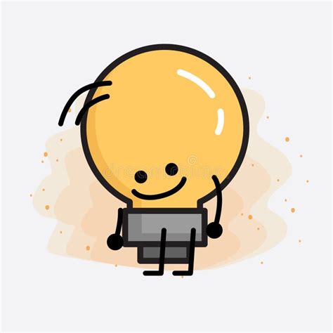 Light Bulb Cute Character Icon Vector Illustration Stock Vector - Illustration of creative ...