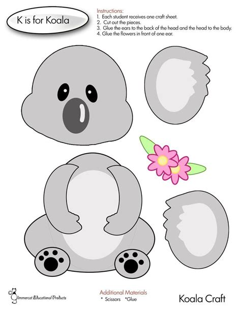 K ist für Koala | Koala craft, Printable crafts, Crafts for kids