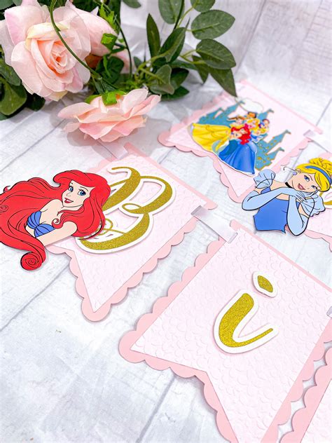 Happy Birthday Banner Disney Princesses Theme Party - Etsy