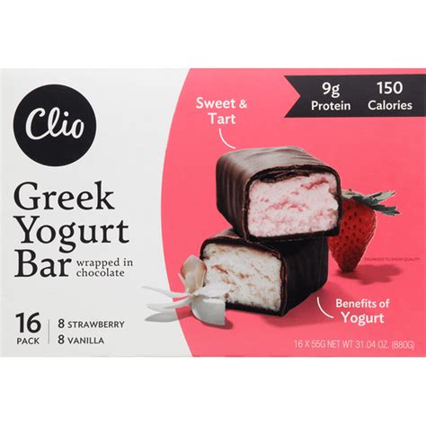 Clio Greek Yogurt Bar, Strawberry/Vanilla, 16 Pack (16 each) - Instacart