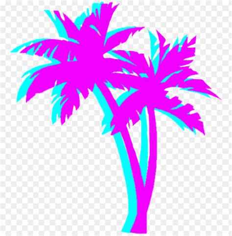 vaporwave palm tree PNG image with transparent background | TOPpng