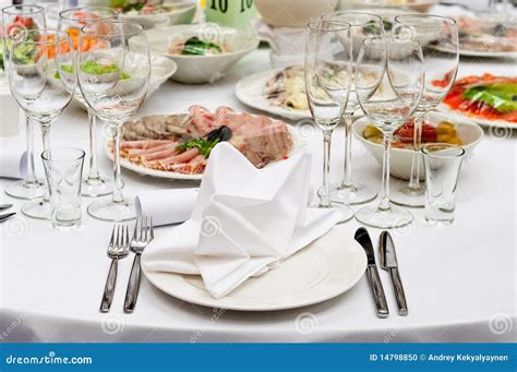 Table Appointments for Dinner in Restaurant Stock Photo - Image of ...