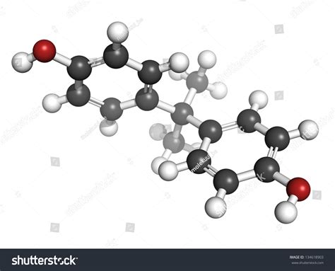 Bisphenol A (Bpa) Plastic Pollutant Molecule, Chemical Structure. Bpa Is A Chemical Often ...